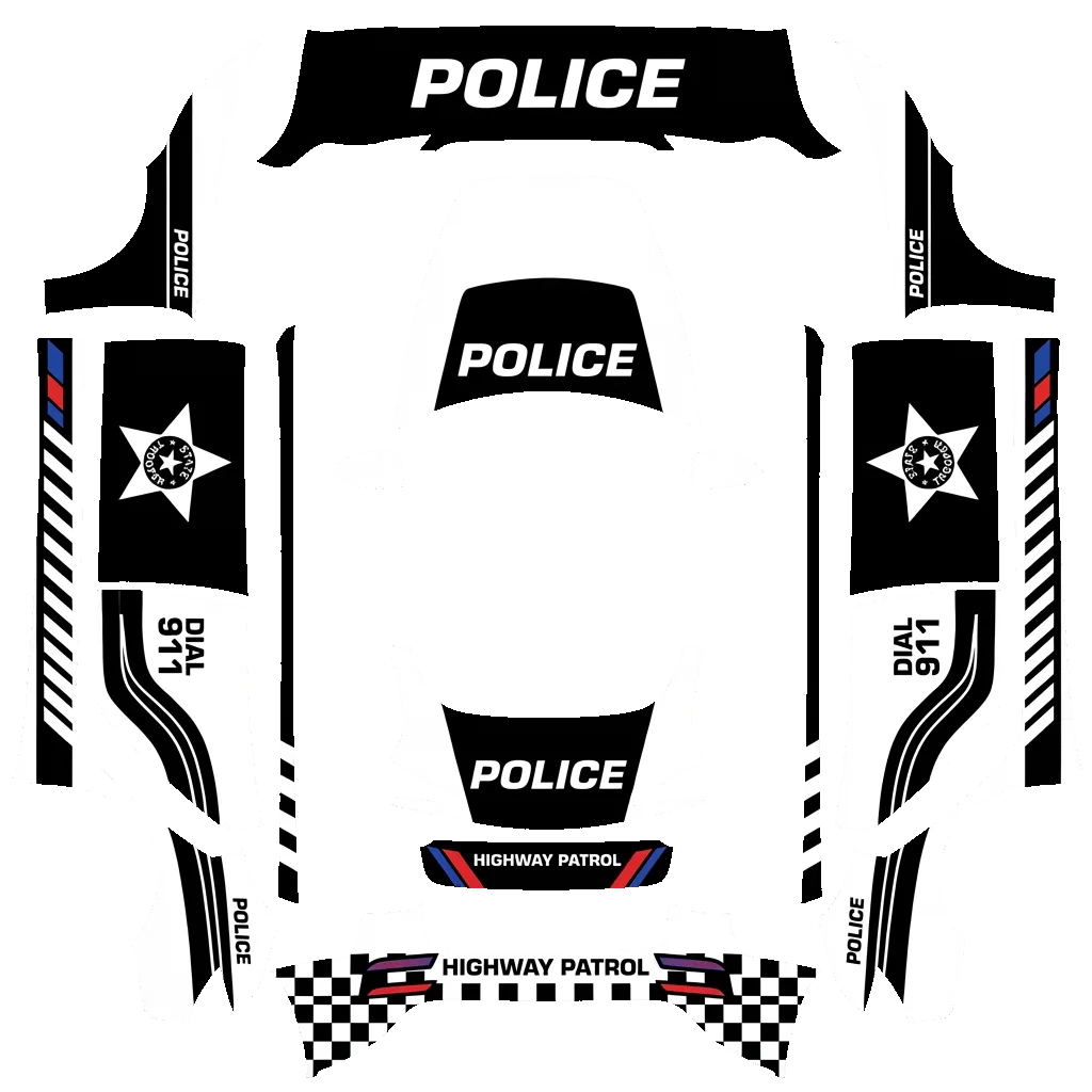 Police car wrap design with black and white color… – wrap template
